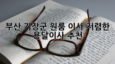 부산 기장군 원룸 이사? 저렴한 용달이사 추천!