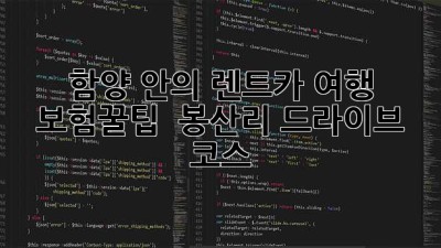 함양 안의 렌트카 여행🚗 보험꿀팁 & 봉산리 드라이브 코스🏞️